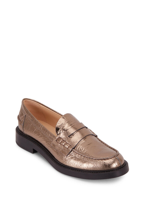 Tod's - Metallic Leather Penny Loafer