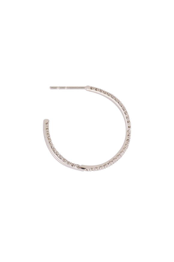 Kwiat 18k White Gold Fidelity Petite Diamond Hoop - view 2