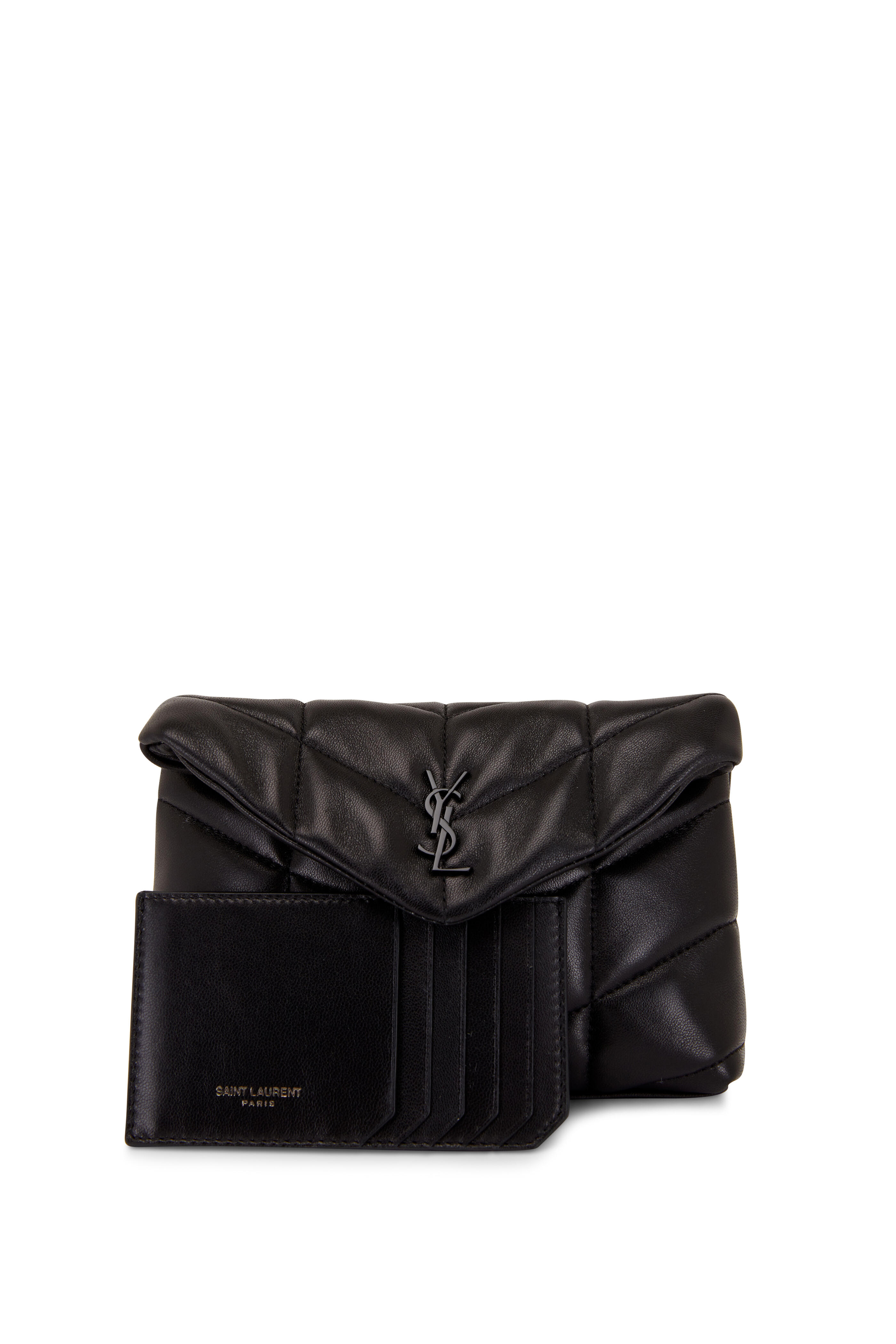 Saint Laurent - Black Mini Monogram Puffer Pouch