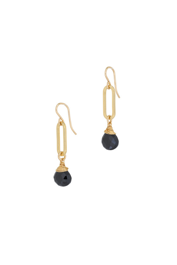 Cristina V. - Black Onyx Wire Wrapped Earrings