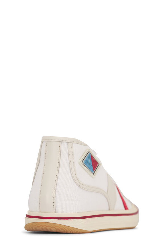 Bottega Veneta Eliot White & Sea Salt Mid Top Sneaker - view 5
