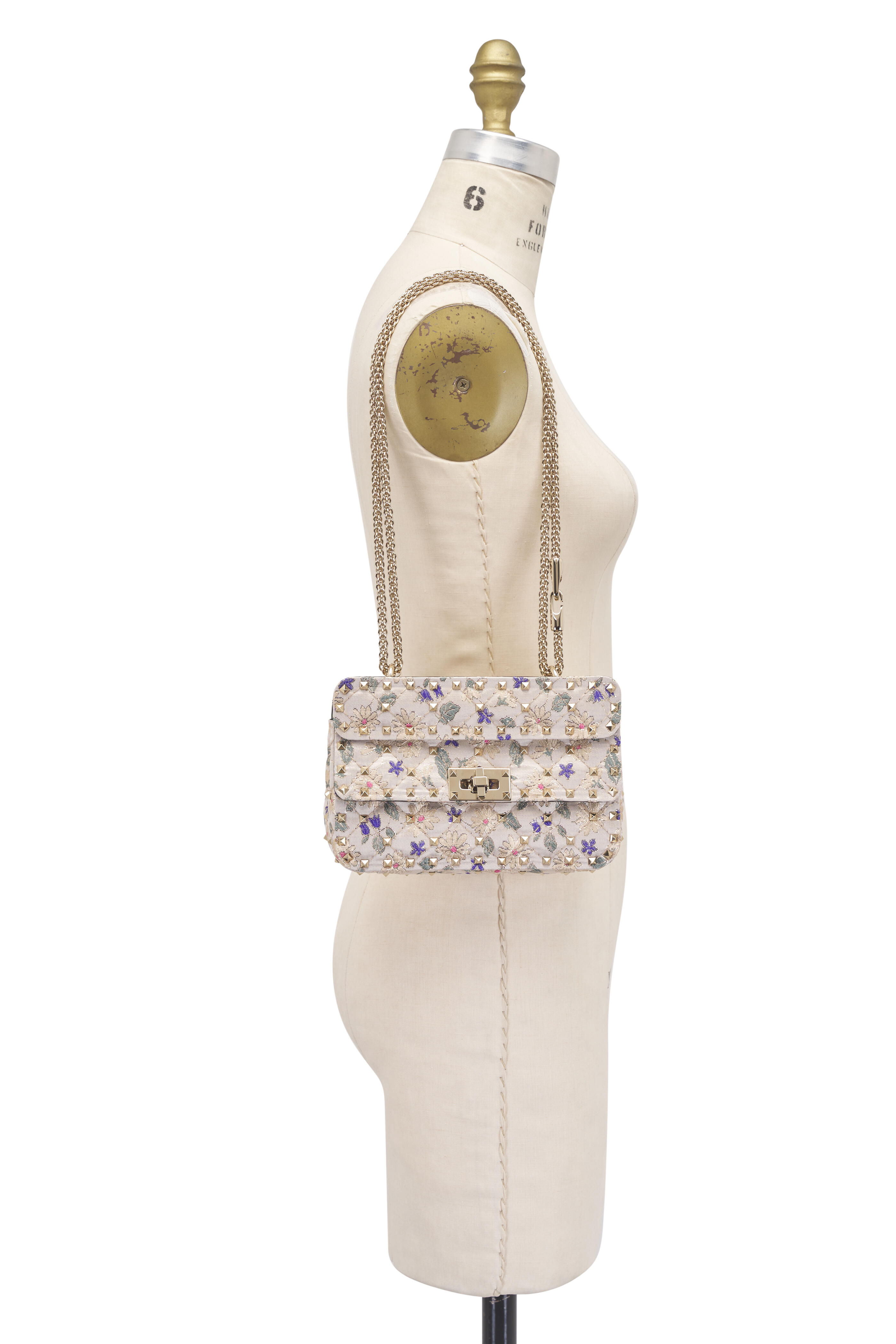 Valentino Garavani - Small Rockstud Spike Pétales d'Amour Chain Bag