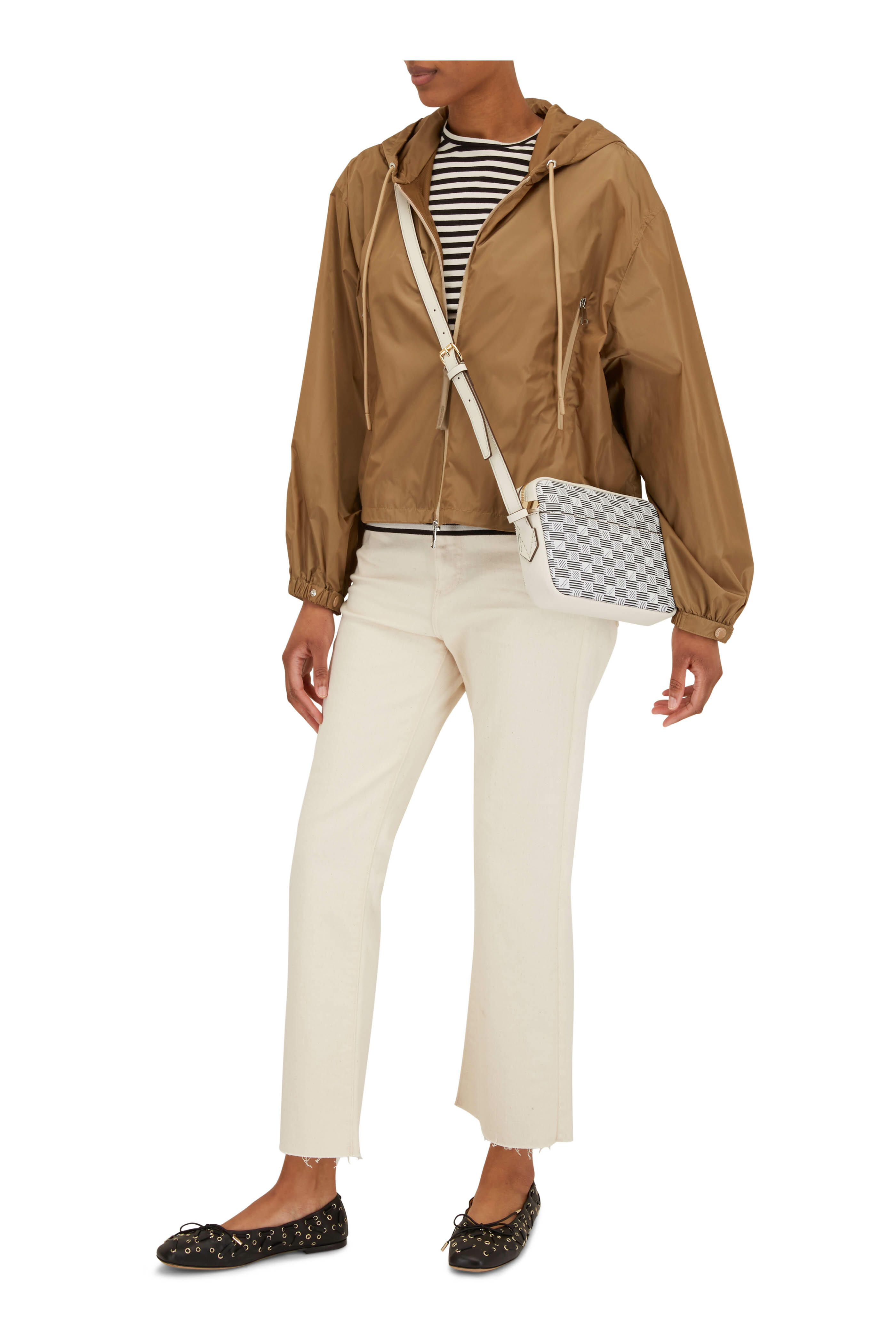 アウターその他 MONCLER SS25 Sand nylon Nor windbreaker (1A00018595JN 21E) Moncler - Vernois Beige Nylon Windbreaker | Mitchell Stores