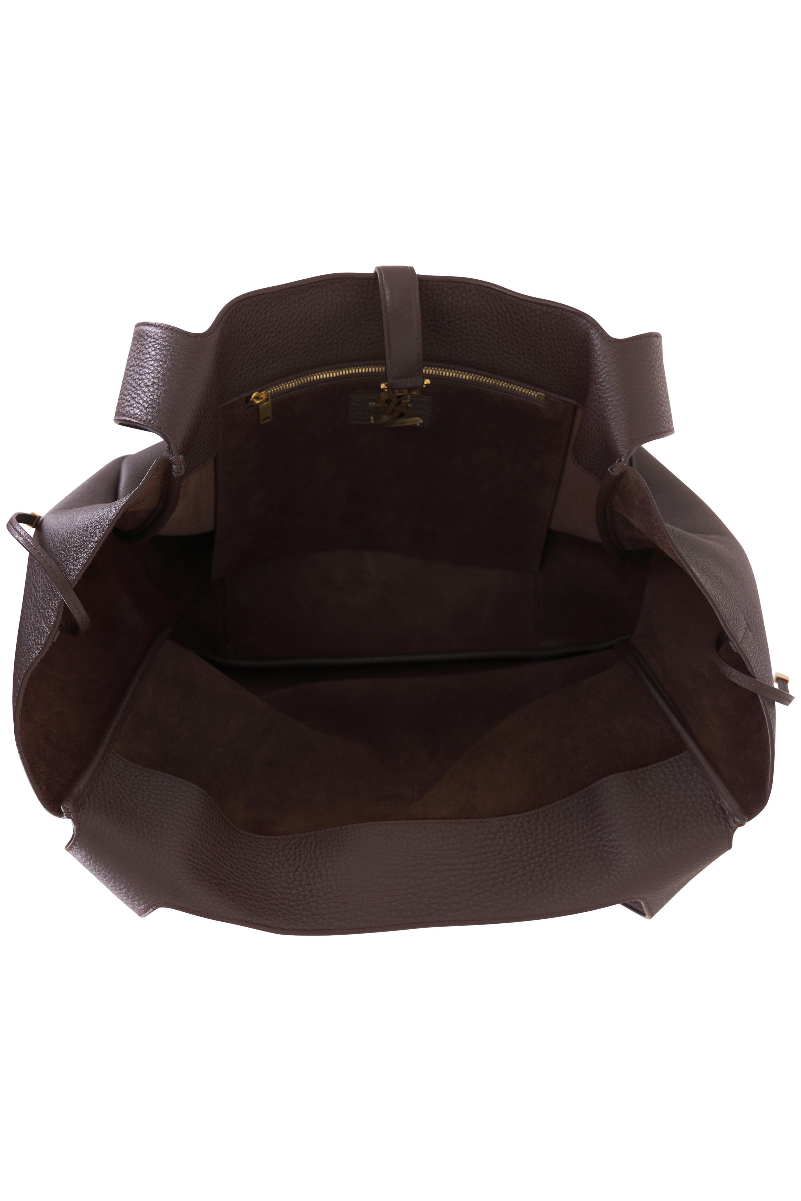 Saint Laurent - Large Le 5 À 7 Bea Marron Fonce Leather Tote