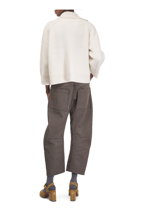 Nili Lotan Shon Brown Vintage Railroad Stripe Jean - view 3