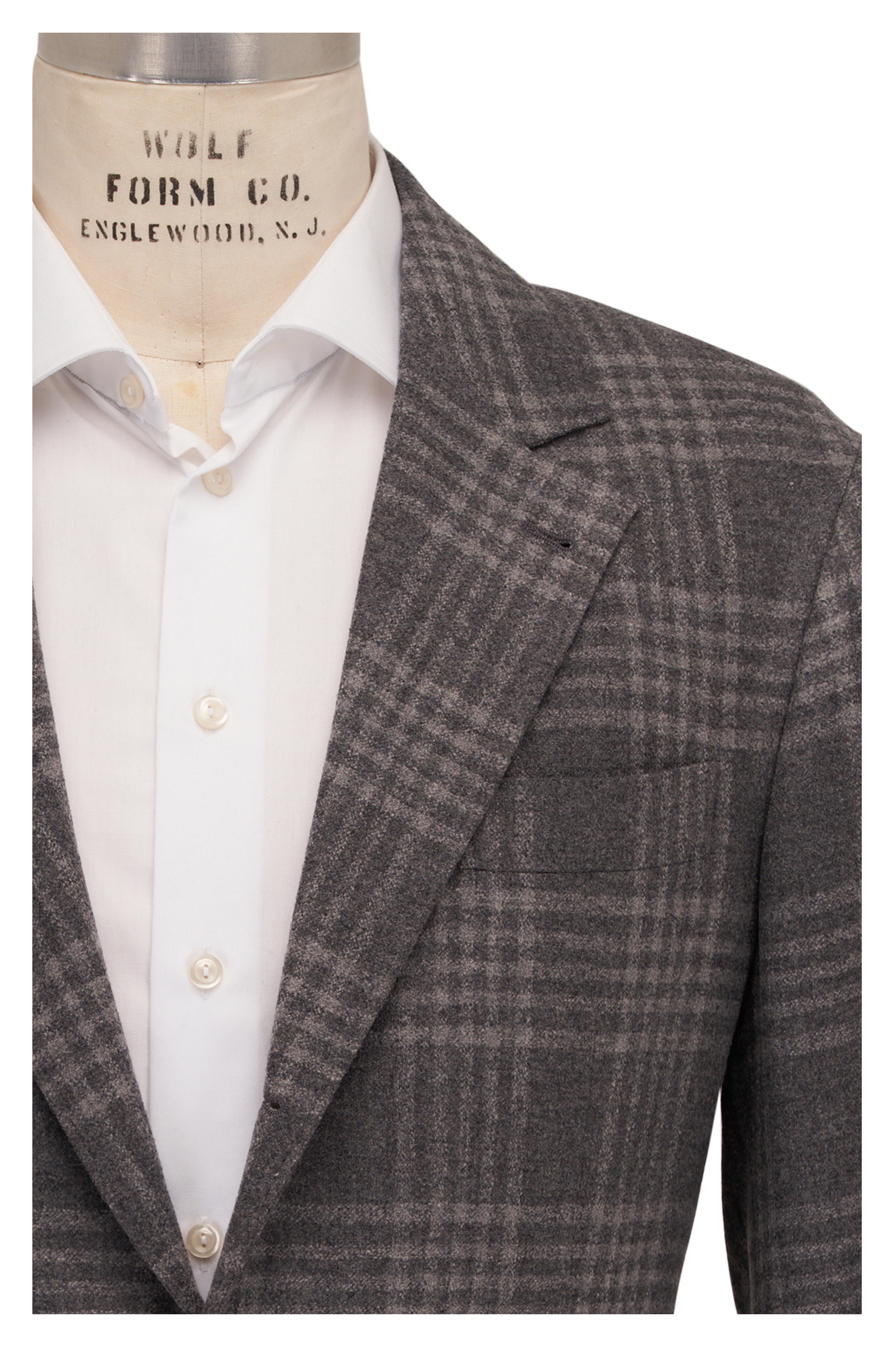 Brunello Cucinelli - Gray Tonal Tartan Deconstructed Sportcoat - view 1