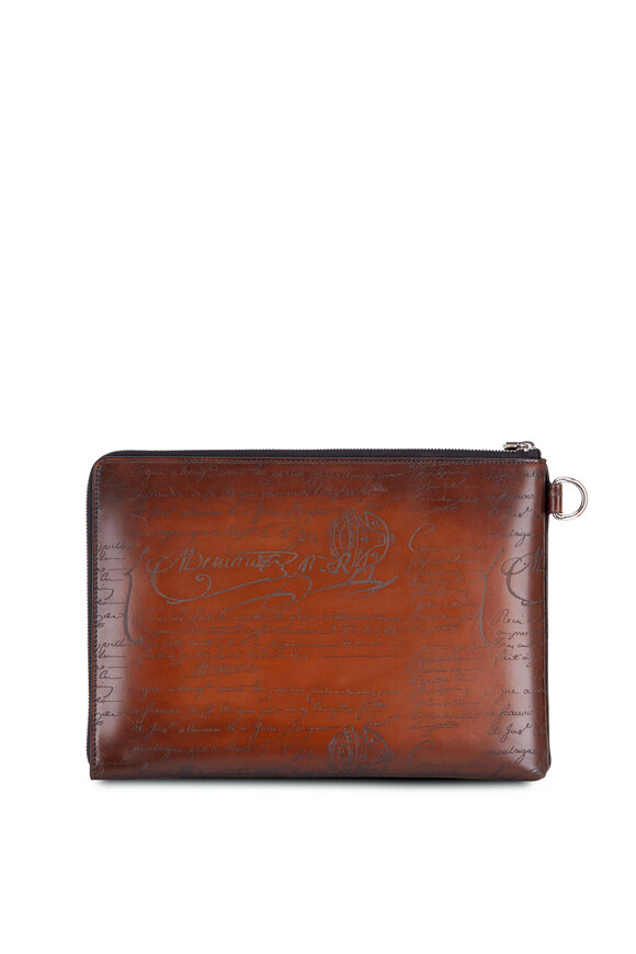 Berluti - Cacao Intenso Nino GM Scritto Leather Clutch