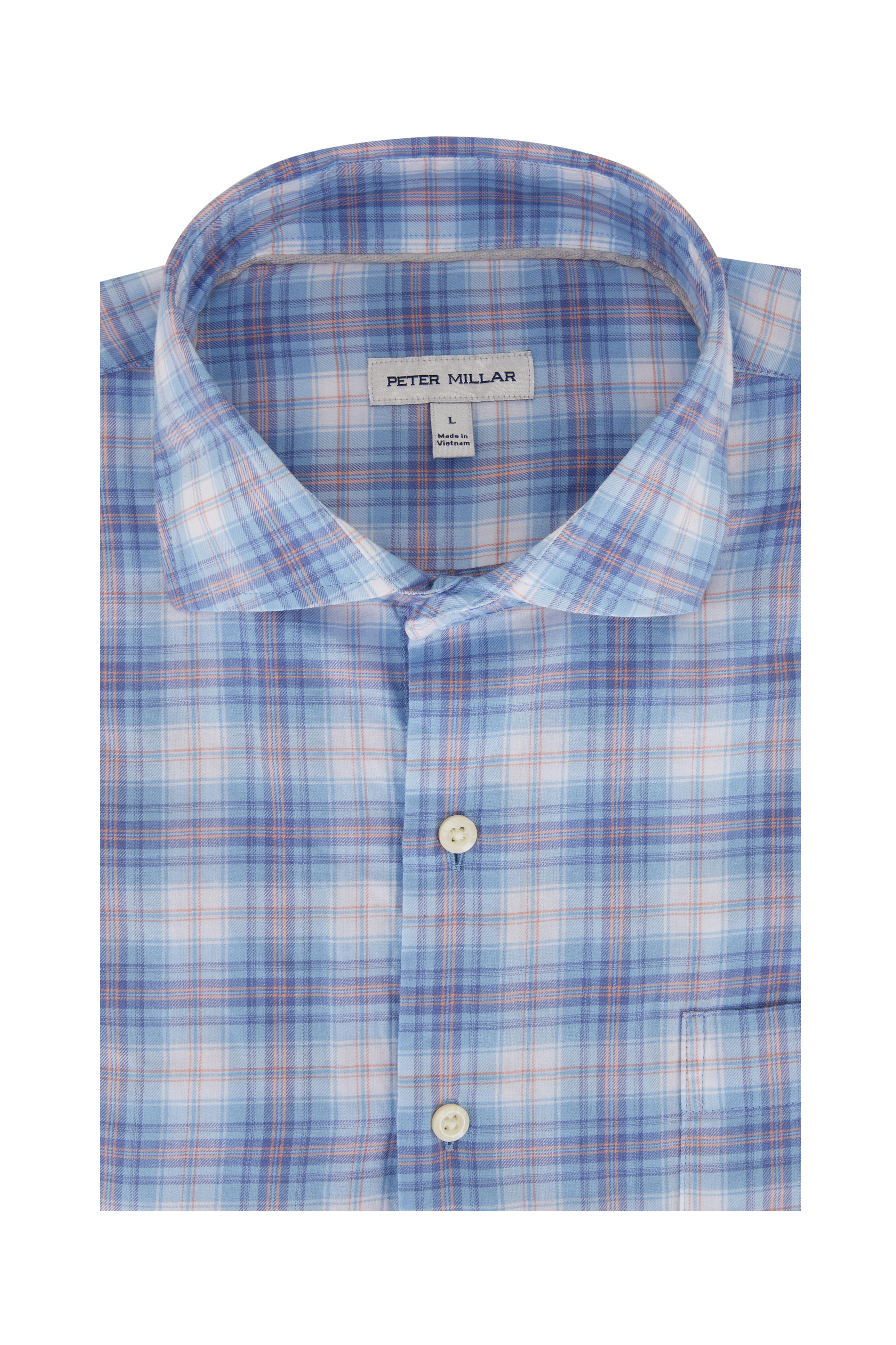 Peter Millar - Wester Summer Cottage Blue Cotton Sport Shirt