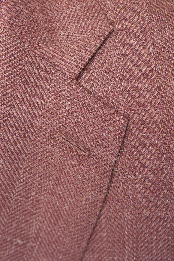 Atelier Munro - Red Tonal Plaid Wool, Silk & Linen Sportcoat