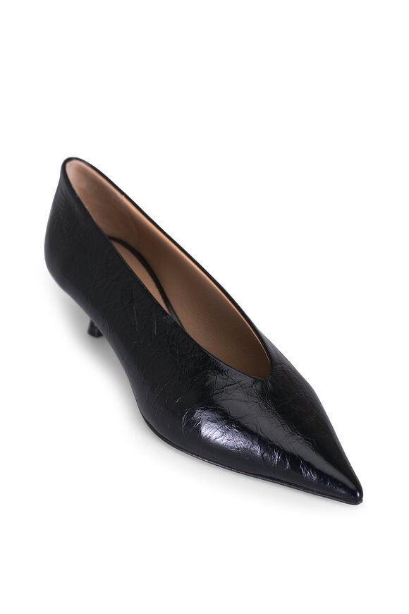 Le Monde Béryl Babouche Black Naplack Leather Pump, 35mm - view 1