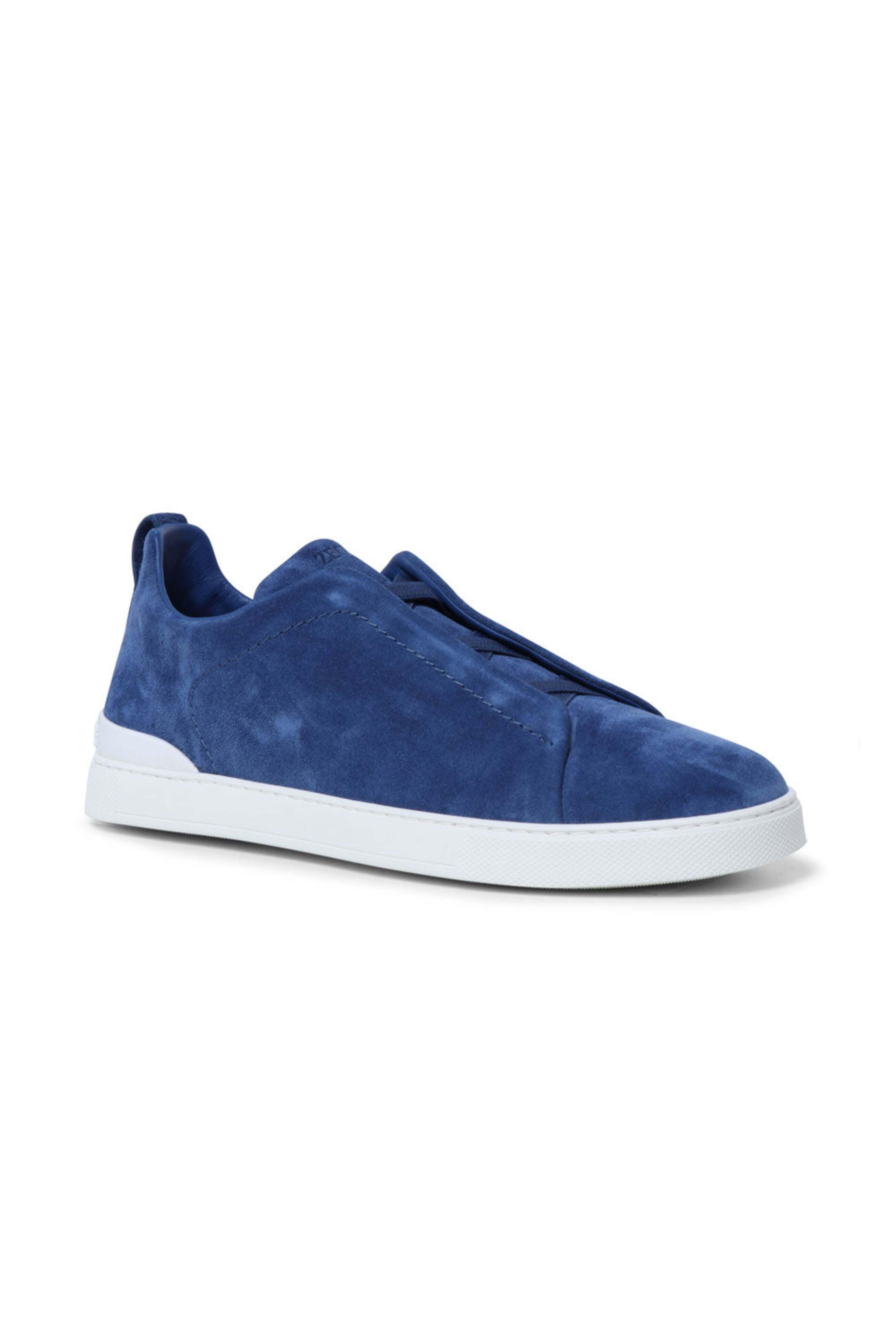 スニーカー ERMENEGILDO ZEGNA Men Sneakers S5482Z LHNTM LAB Blue Zegna Sport Men Sneaker Mash Suede Blue Gray Made in Italy