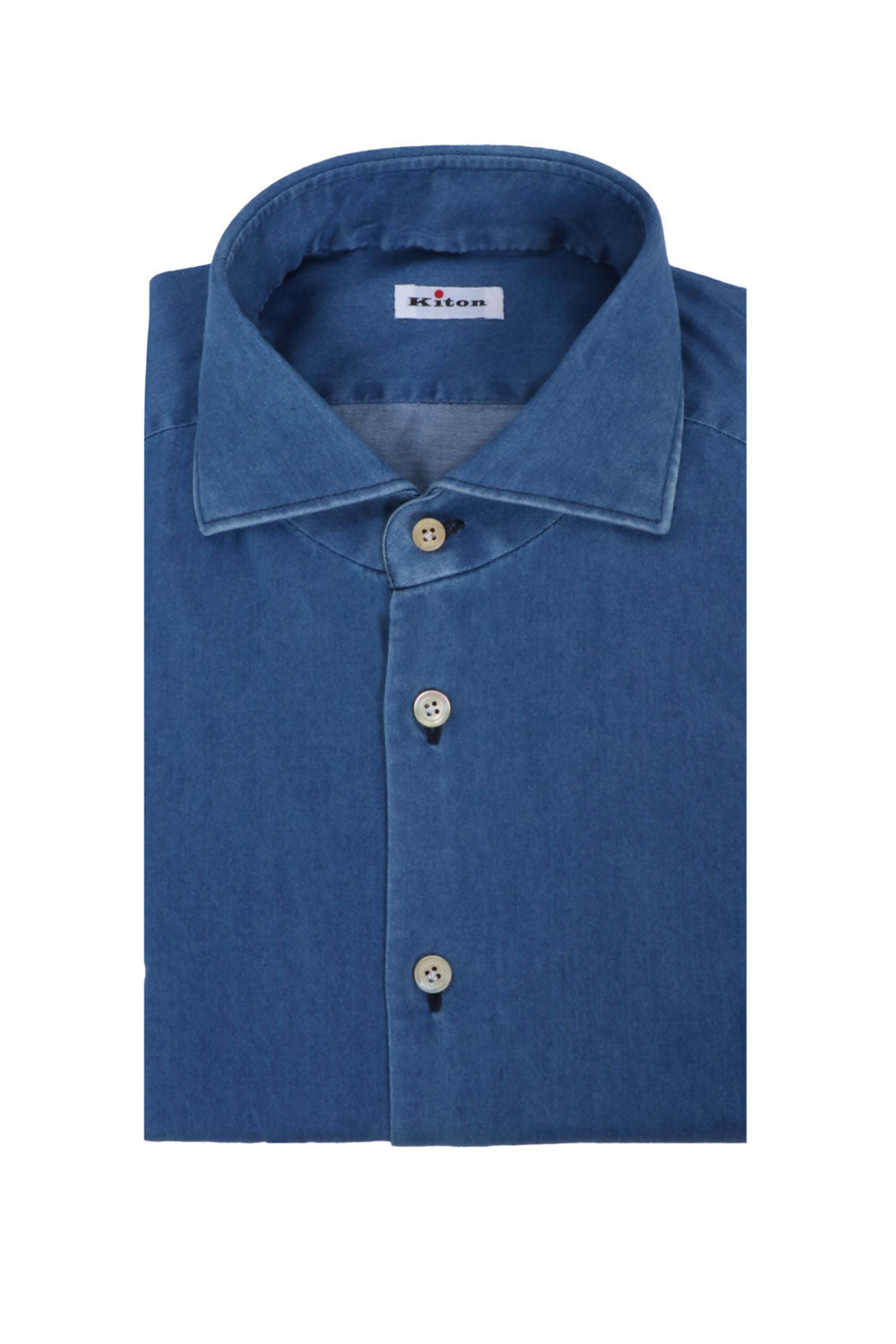 Kiton - Mid Blue Chambray Sportshirt