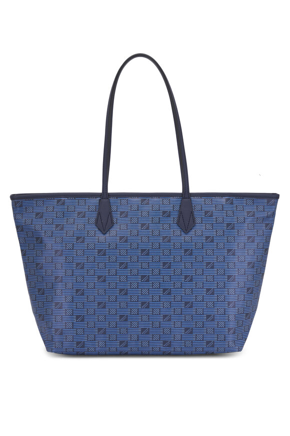 Moreau Paris Medium Saint Tropez Navy Blue Monogram Tote - view 4
