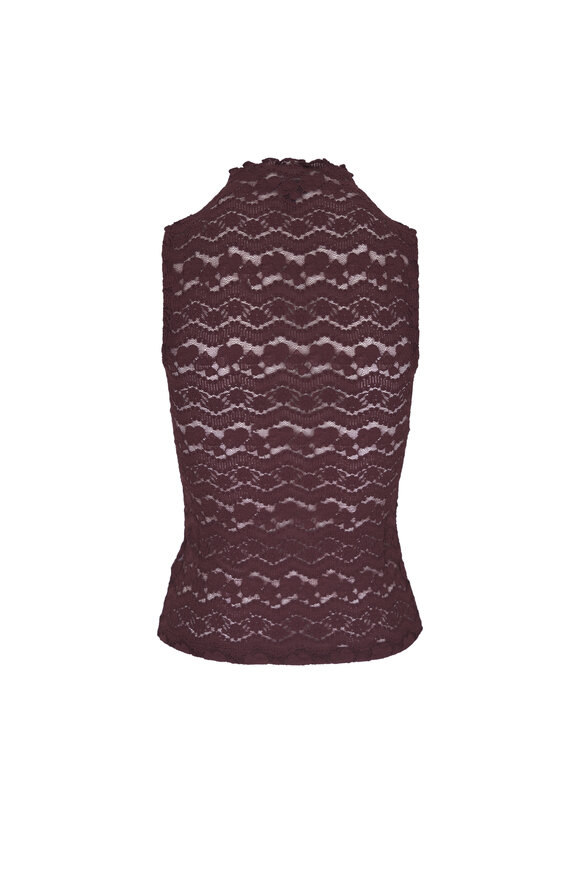 Veronica Beard Alora Burgundy Lace Top - view 2