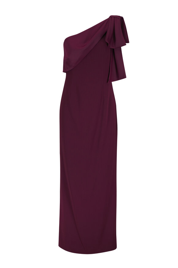 Sachin Babi Estrella Burgundy One-Shoulder Gown - view 1