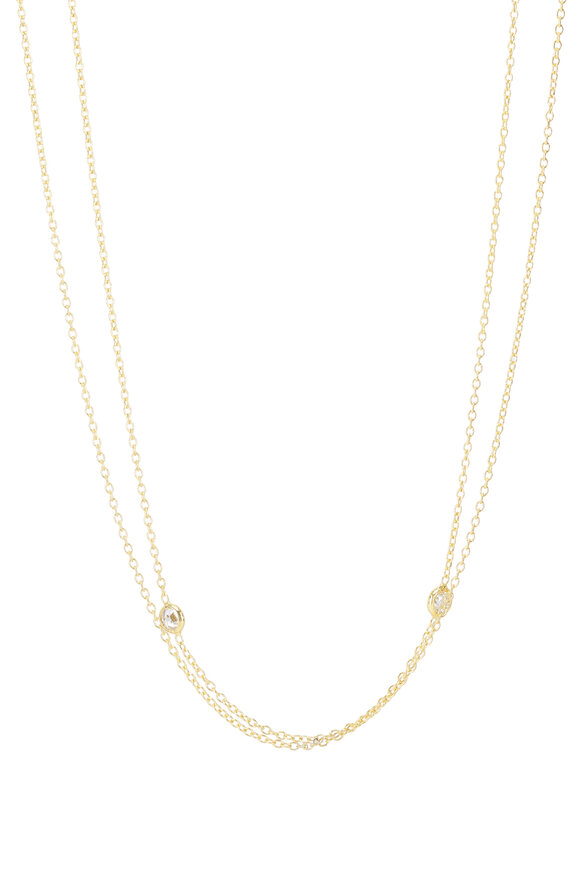 Renee Lewis Antique Diamond Two Chain Necklace - view 2