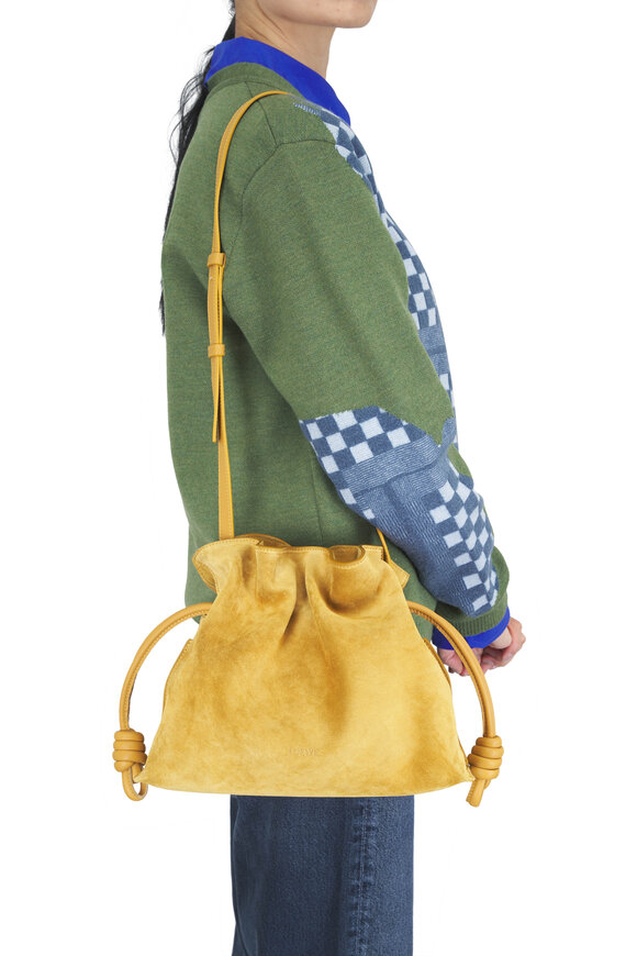 Loewe Medium Flamenco Ochre Suede Clutch - view 2