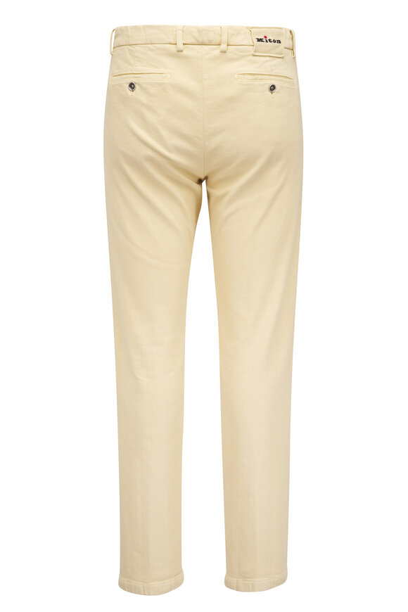 Kiton Yellow Denim Stretch Cotton Pant - view 3