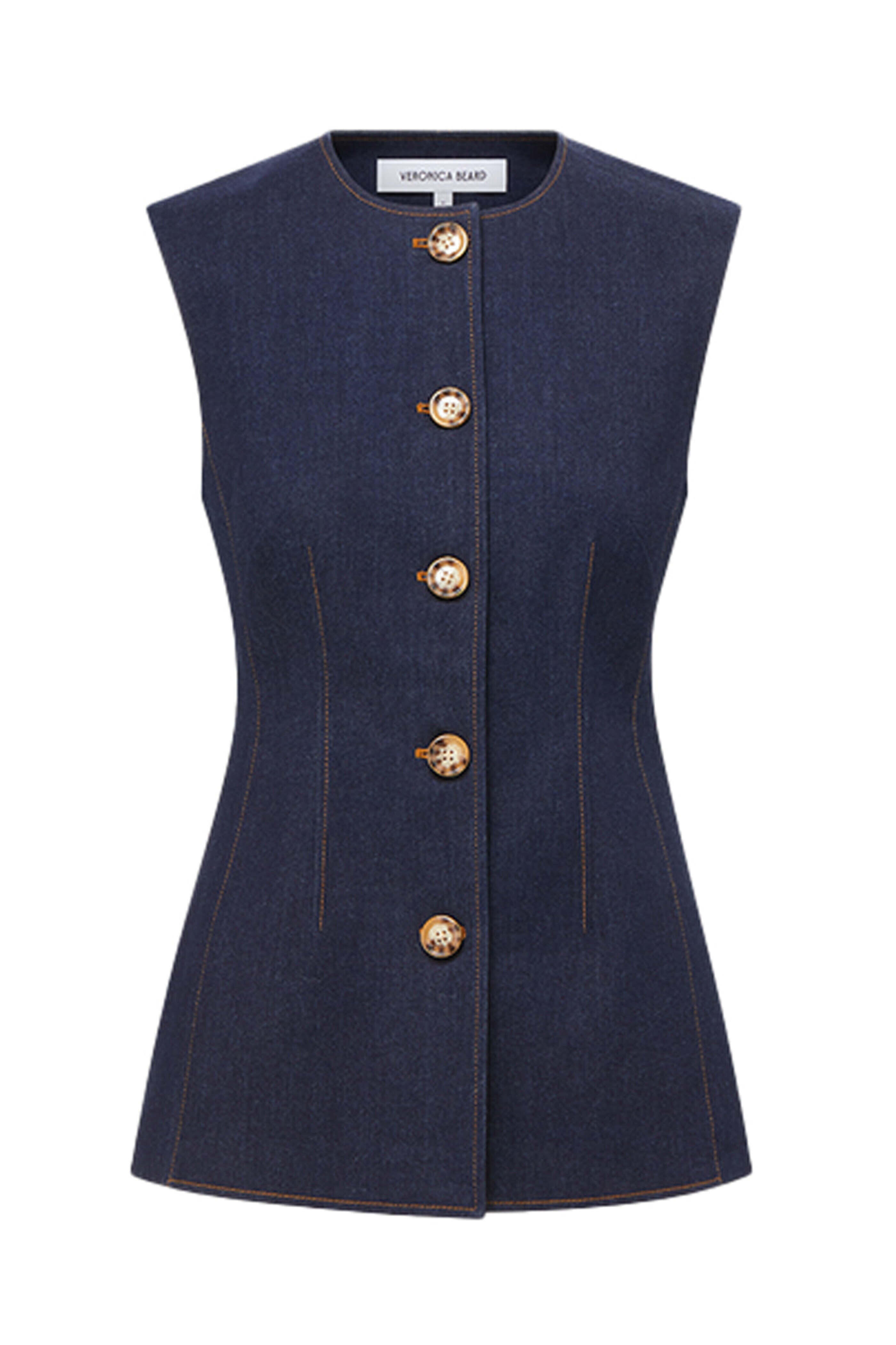 Veronica Beard - Dark Oxford Jessup Denim Vest