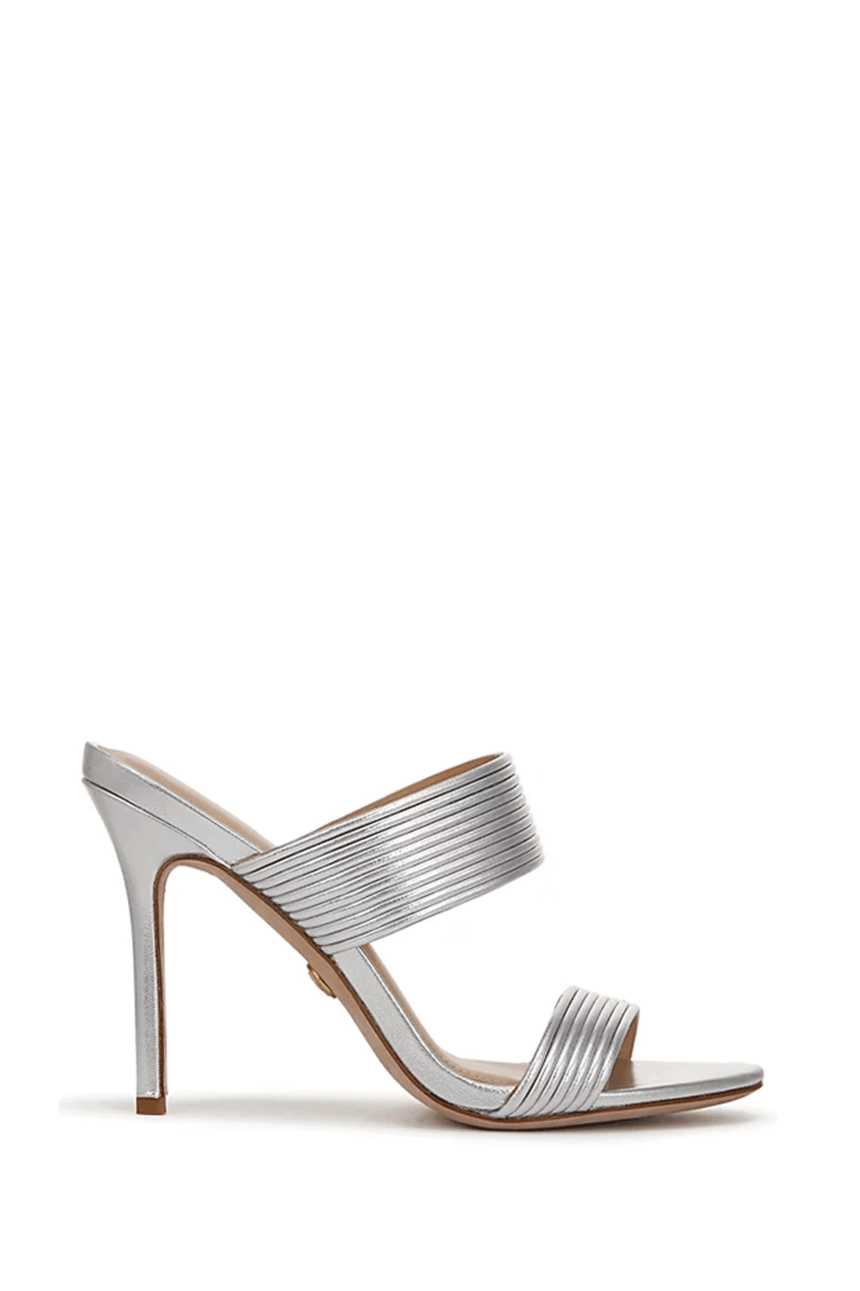 Veronica Beard - Asha Silver Leather Mignon Double Strap Sandal