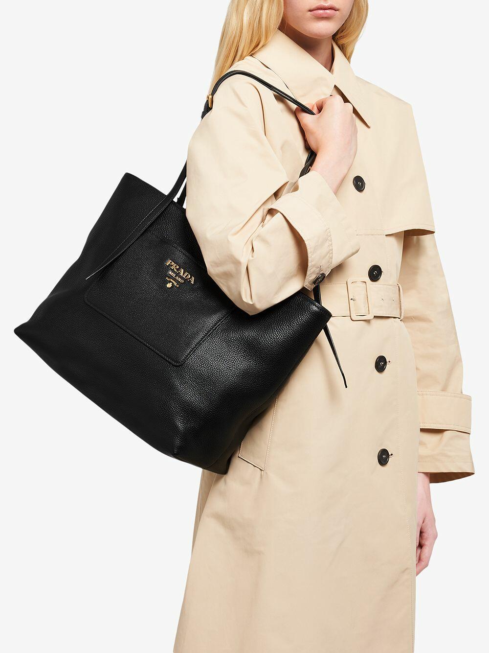 Prada - Black Leather Tote Bag