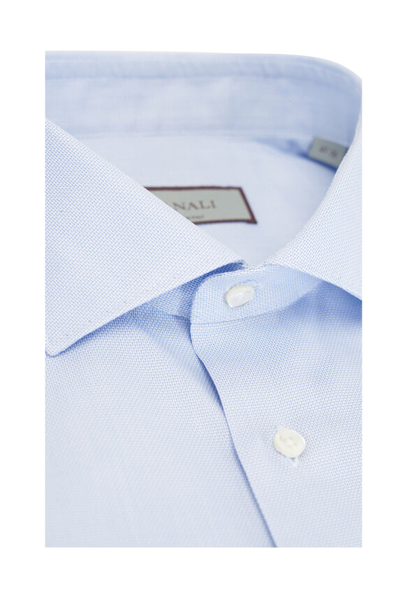 Canali - Light Blue Neat Textured Dress Shirt