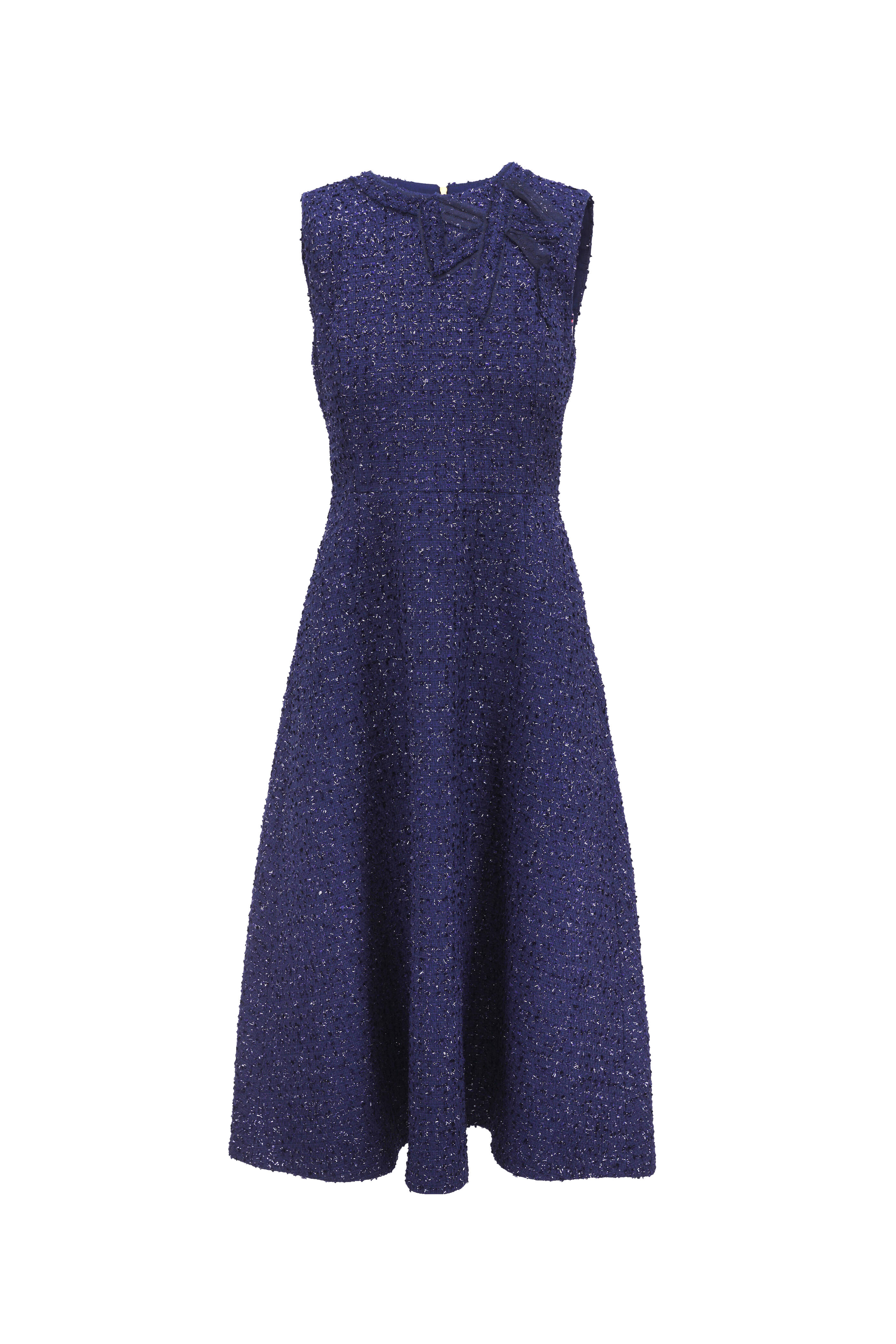 Carolina Herrera - Midnight Tweed Midi Dress