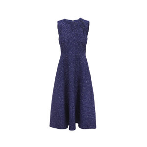 Carolina Herrera - Midnight Tweed Midi Dress | Mitchell Stores