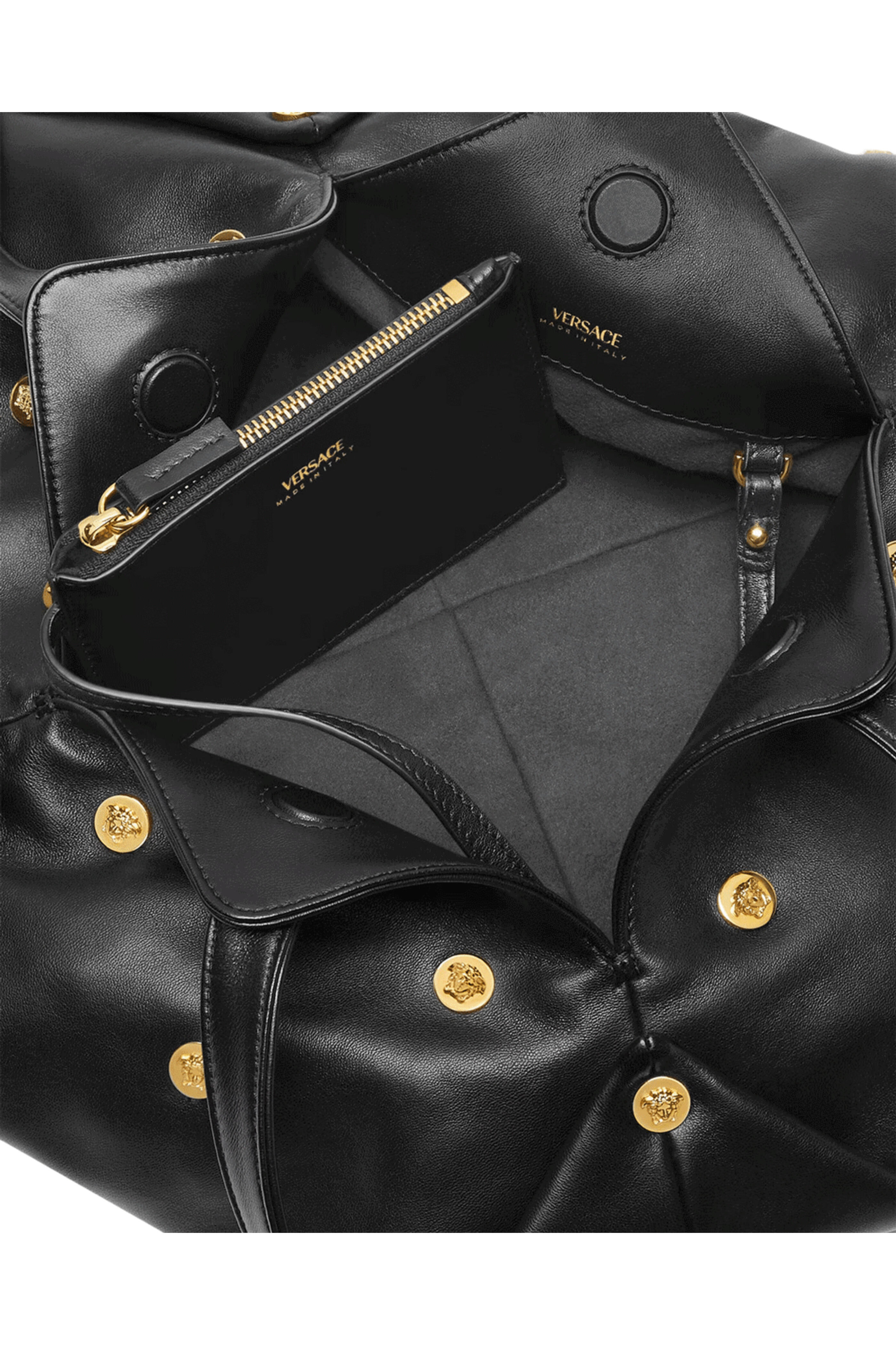 Versace - Protea Shoulder Bag in Black and Gold | Mitchell