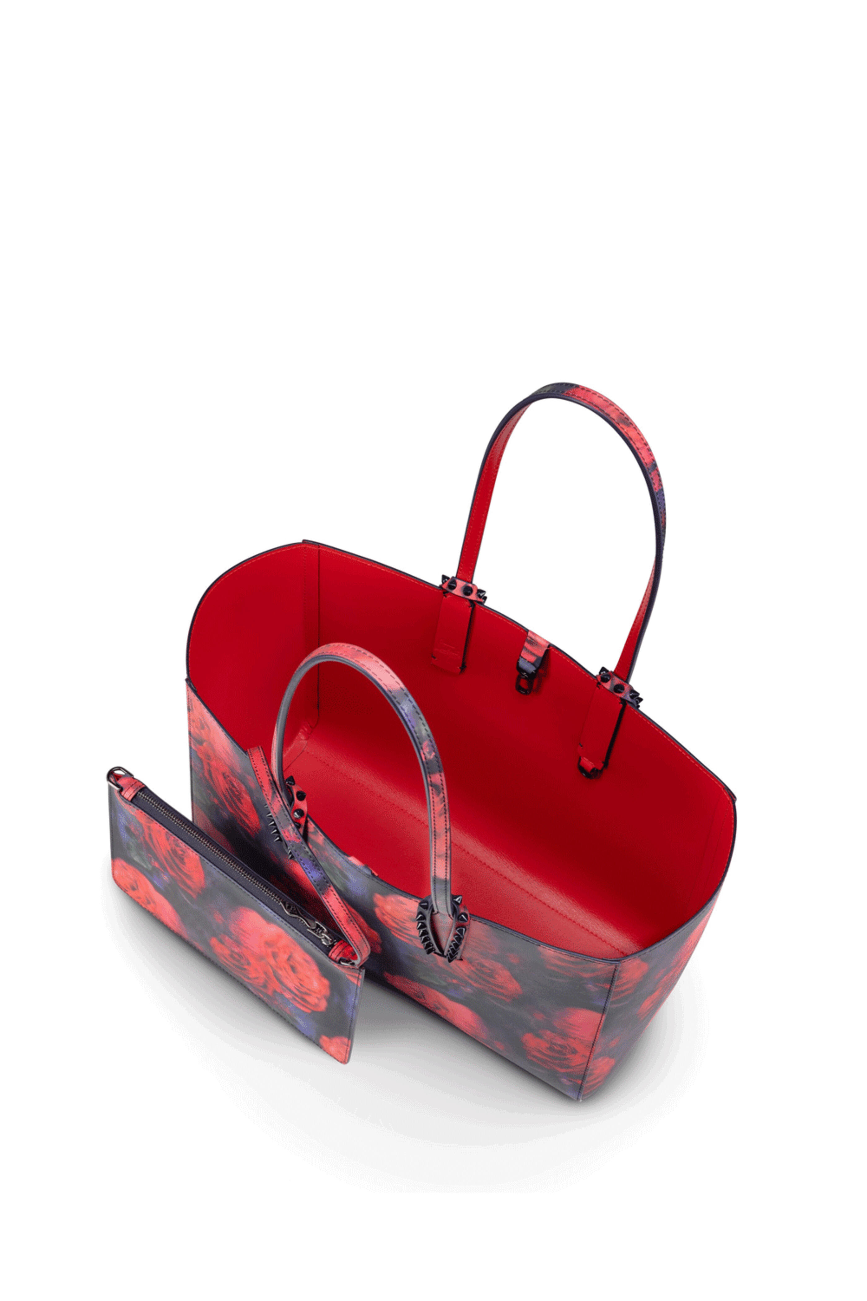 Christian Louboutin - Small Multicolor Rose Printed Leather Tote