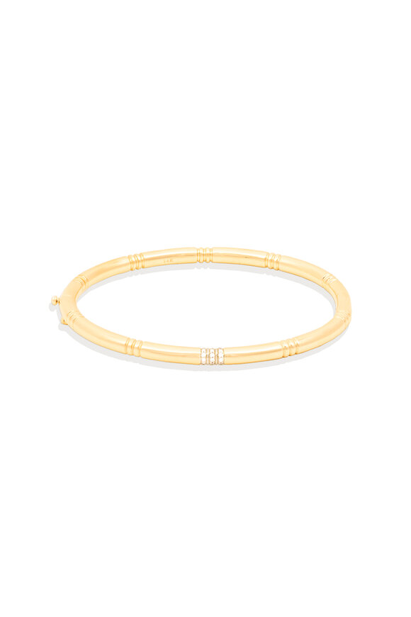 Campbell + Charlotte - 14K Diamond Clasp Bangle