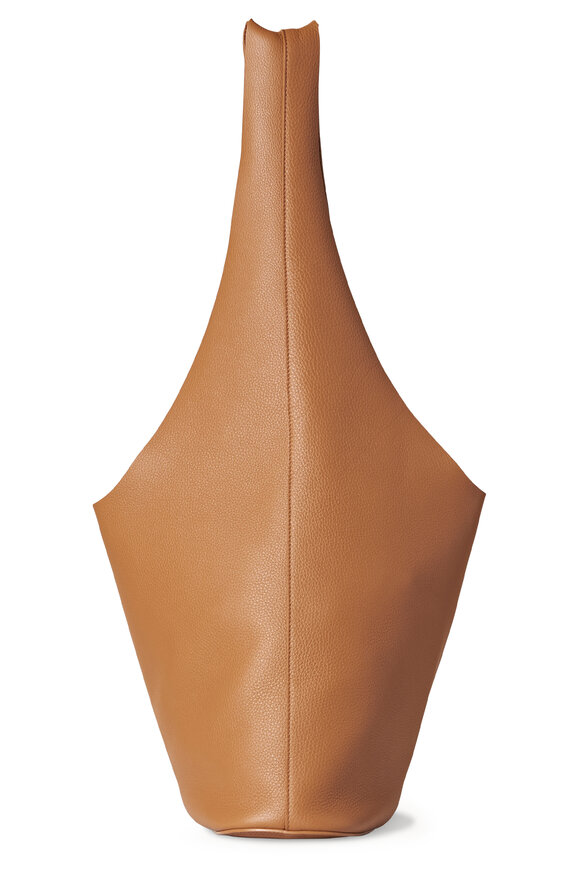 The Row - Bindle Three Caramel Grained Leather Hobo