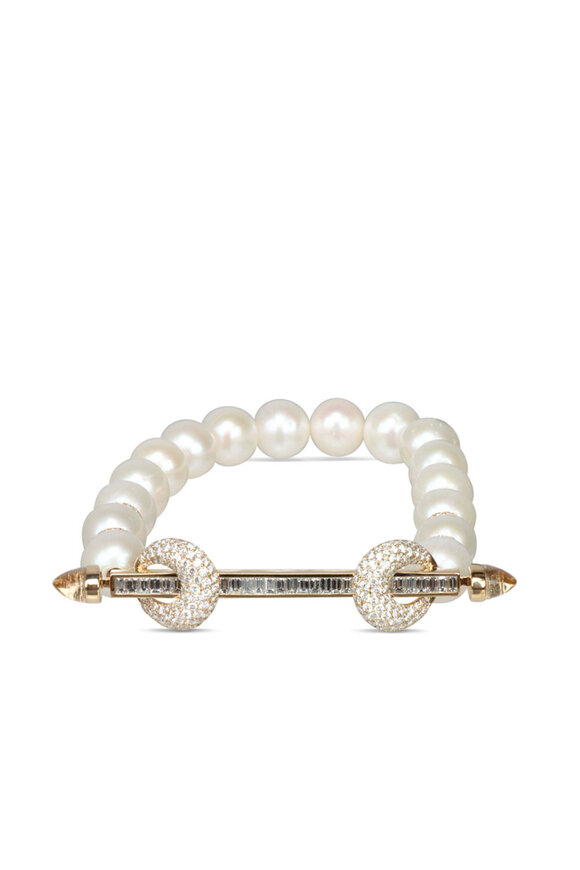Ananya Fine Jewelry Pearl & Diamond Chakra Bracelet