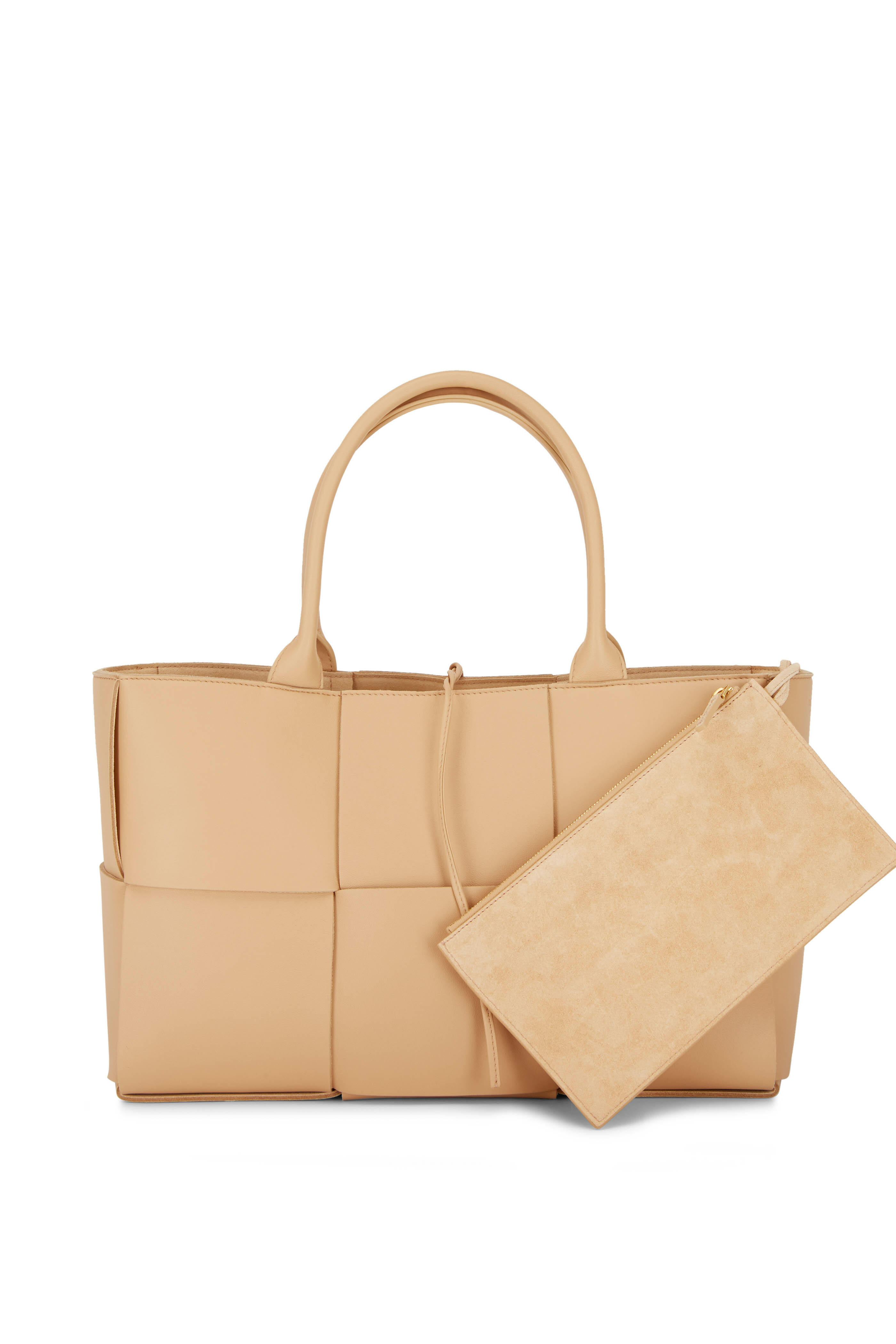 Bottega Veneta - Acro Almond Wide Woven Leather Tote