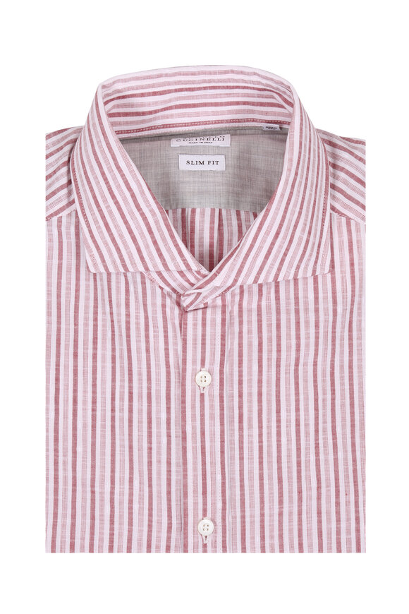 Brunello Cucinelli - Red Striped Slim Fit Sport Shirt