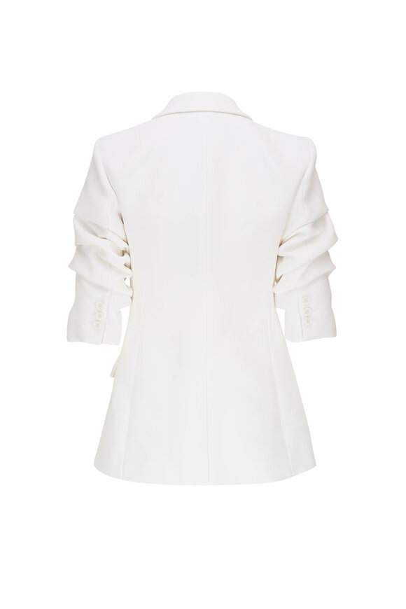 Michael Kors Collection - Cate Optic White Crushed Sleeve Blazer 