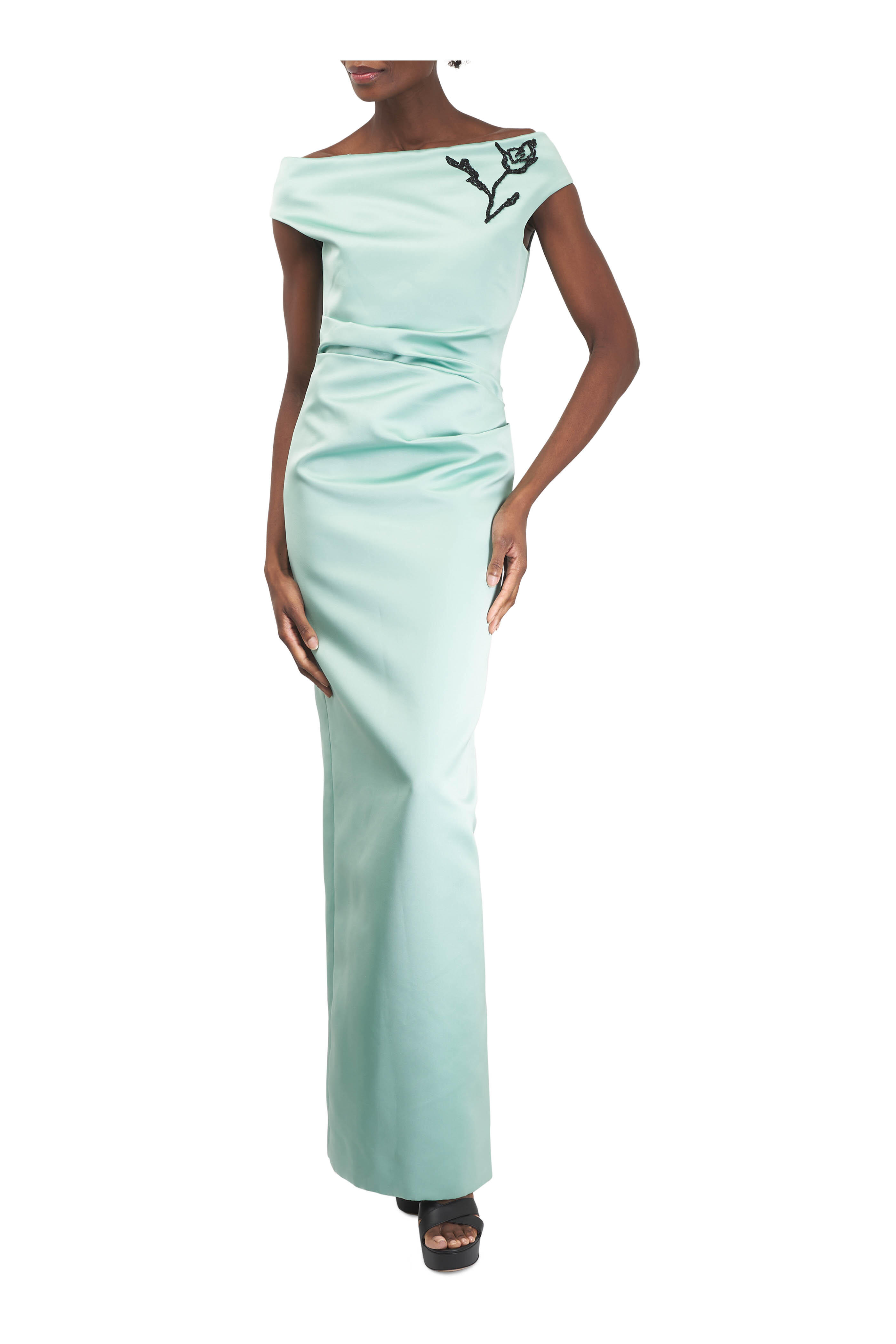 Erdem - Mint Embellished Duchesse Satin Gown