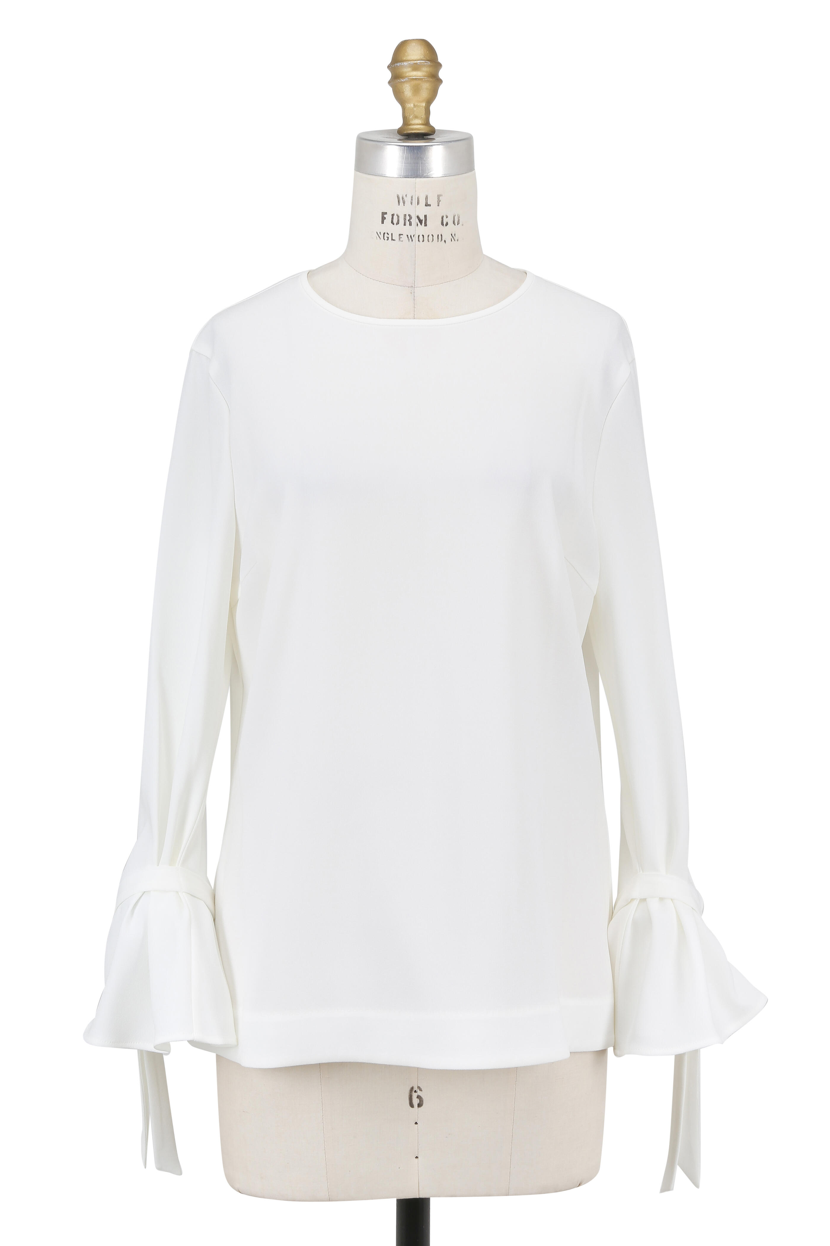 Escada - Nieluna Off-White Tie-Cuff Blouse