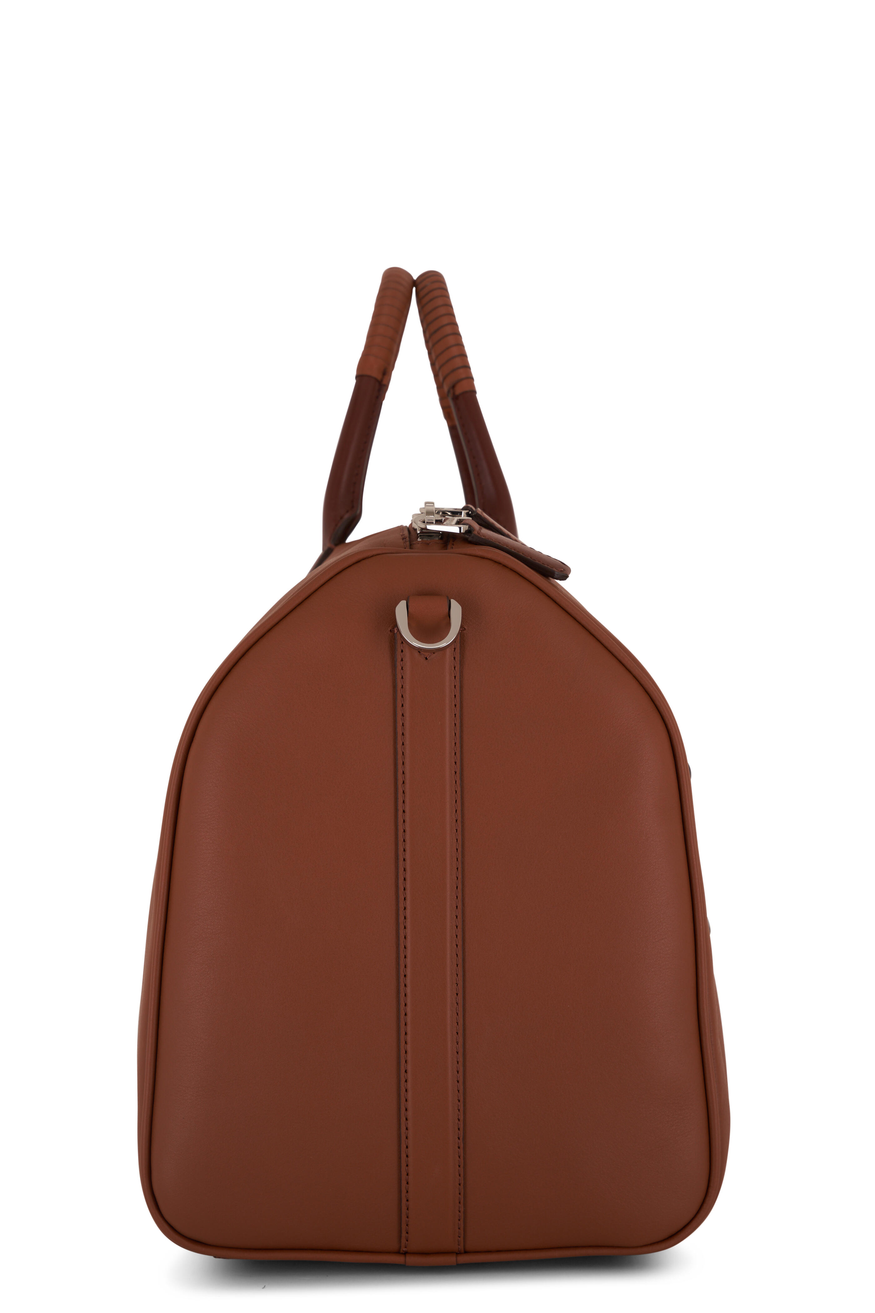 Santoni - Medium Weekend Light Brown Leather Bag