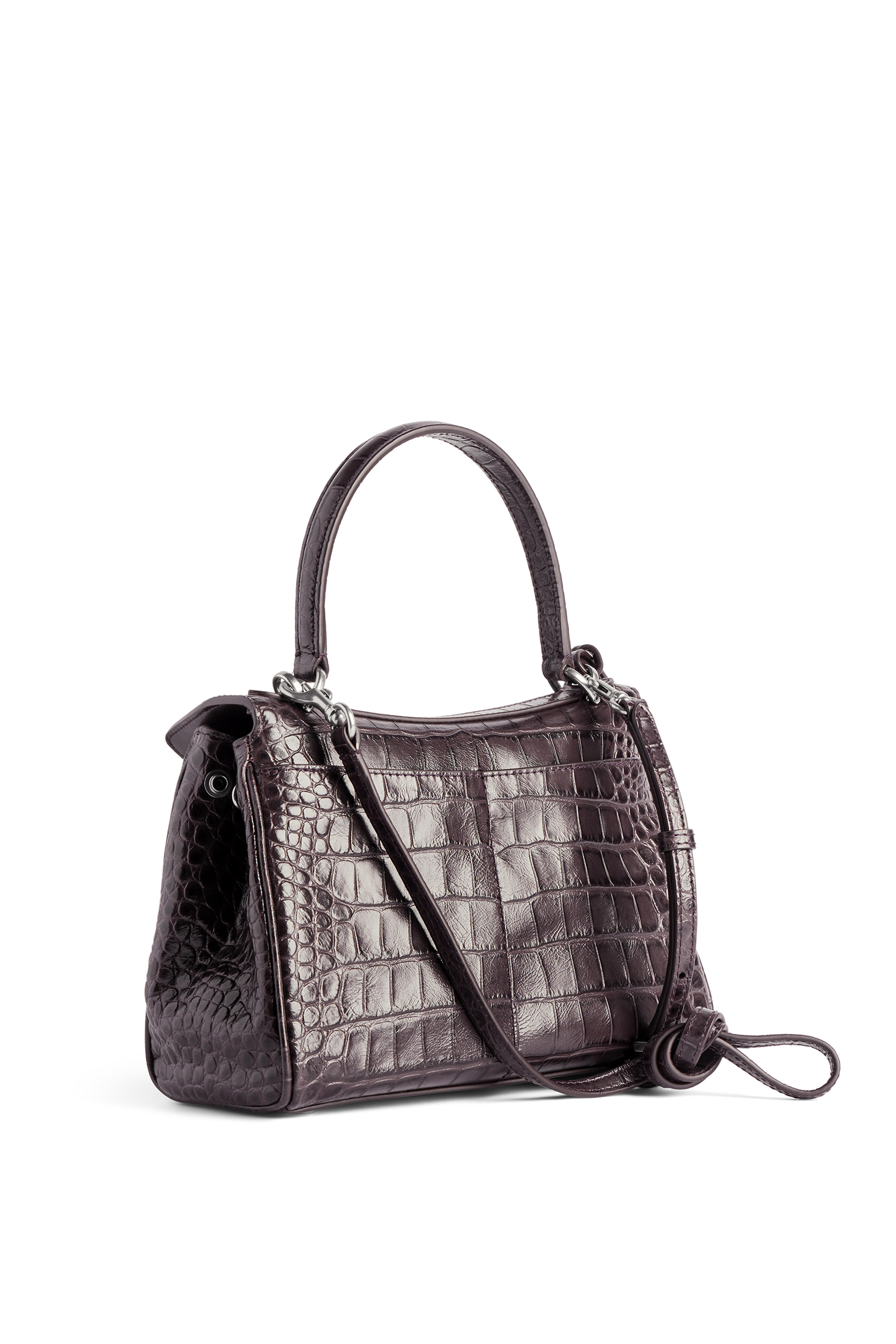 Balenciaga - Rodeo Ebony Embossed Leather Top Handle Bag