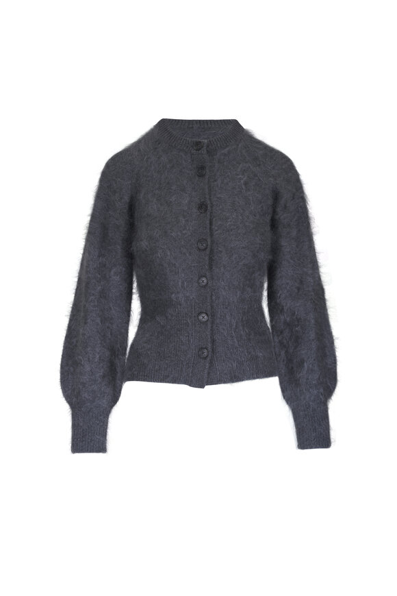 Guest in Residence Grizzly Charcoal Gray Sculpted Cashmere Cardigan - view 1