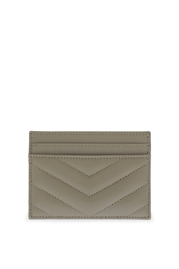 Saint Laurent Strong Moss Quilted Leather Logo Card Case - view 2