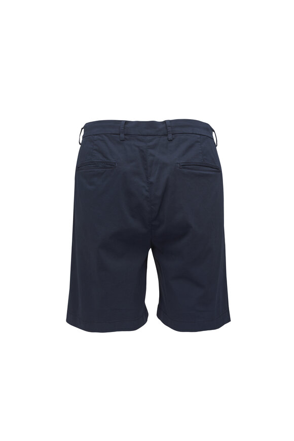 Marco Pescarolo Ieranto Navy Blue Stretch Cotton & Silk Shorts - view 2