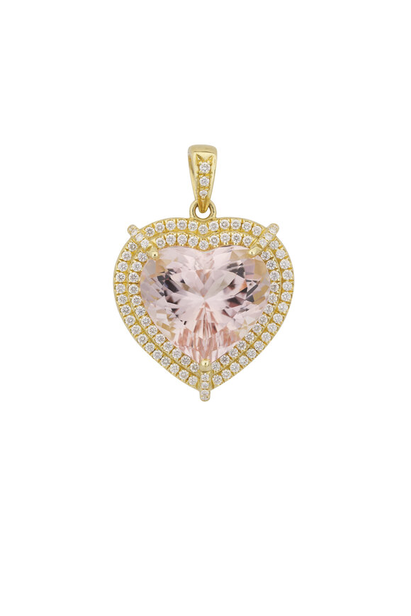 Lauren K Diamond & Morganite Heart Pendant