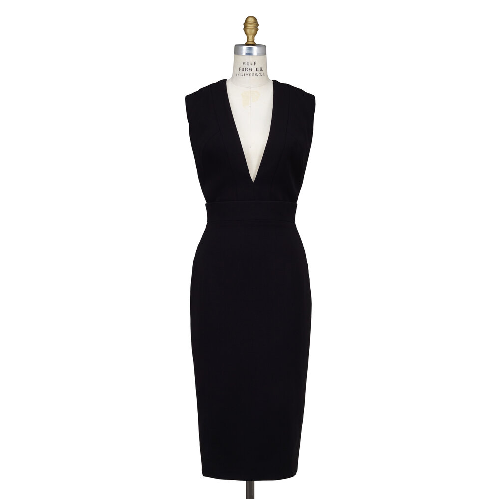 Victoria Beckham - Black Double Wool Crêpe Dress