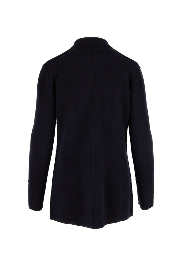 Kinross - Black Cashmere Notched Collar Cardigan