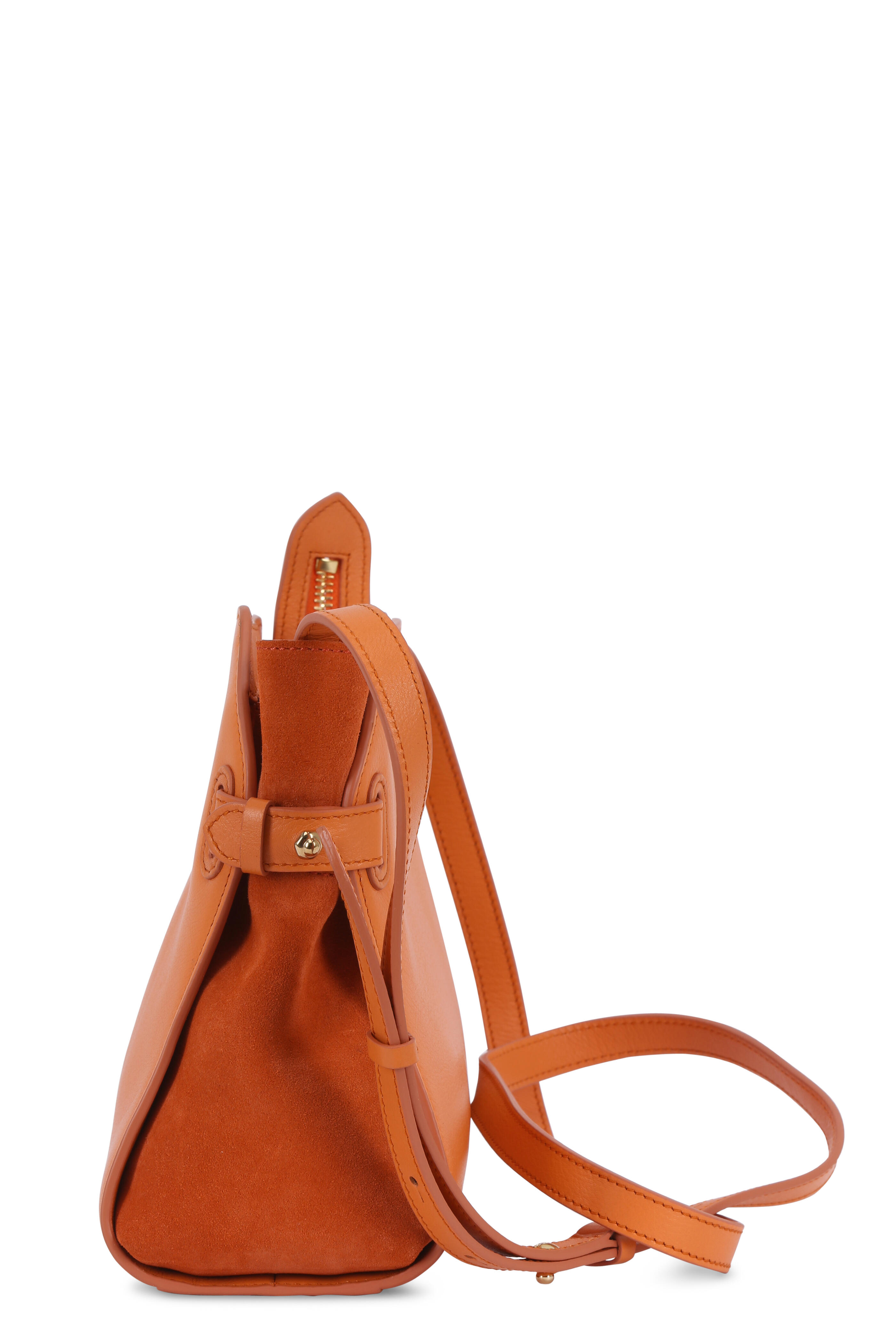 Nina Ricci - Marché Orange Leather & Suede Mini Shoulder Bag