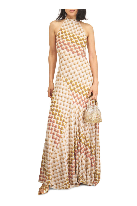 Missoni Gold & Beige Halter Maxi Dress - view 2
