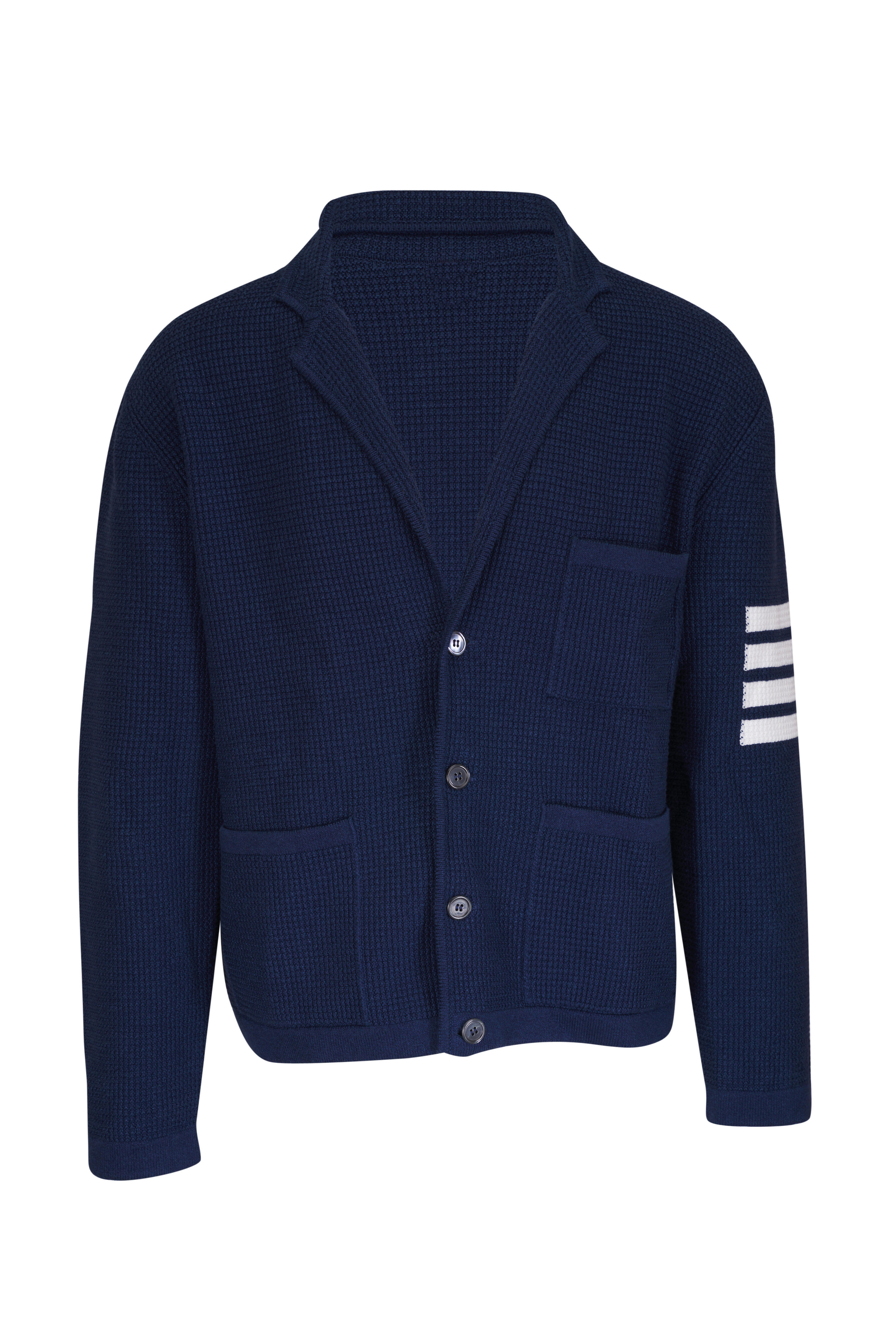 Thom Browne - Dark Blue Cardigan | Mitchell Stores