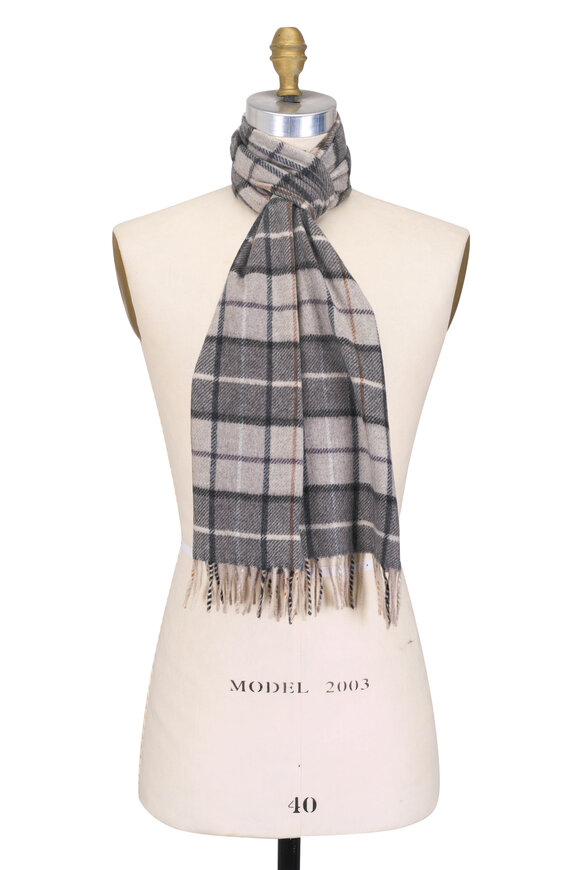 Tom Ford - Gray Zebra Print Wool Scarf | Mitchell Stores